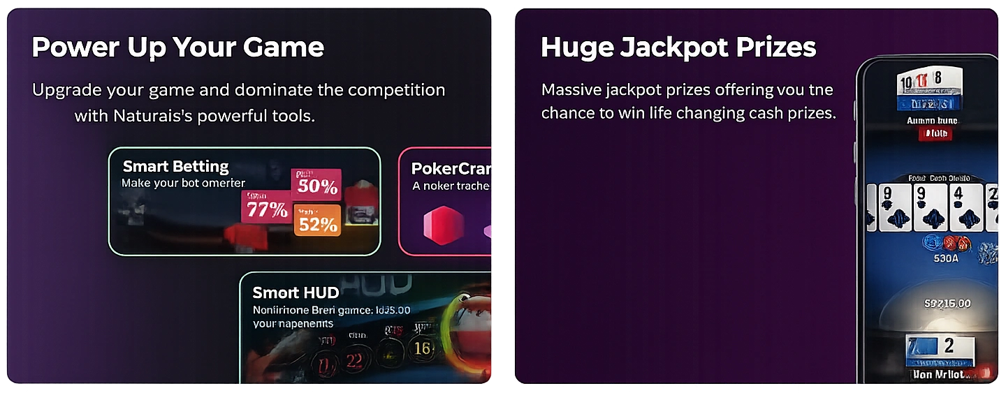 Natural Eight poker tools and features including smart betting PokerCraft HUD and huge jackpot prizes